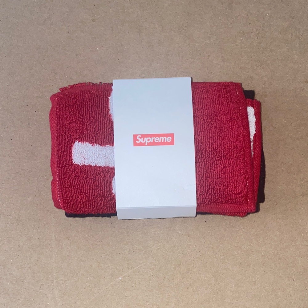 Supreme (IMABARI) Hand Carry TOWEL 2 Pack ~ Red/Black/White “Supreme” Logo. NWT
